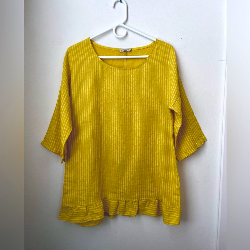 Yellow Striped Tunic Top